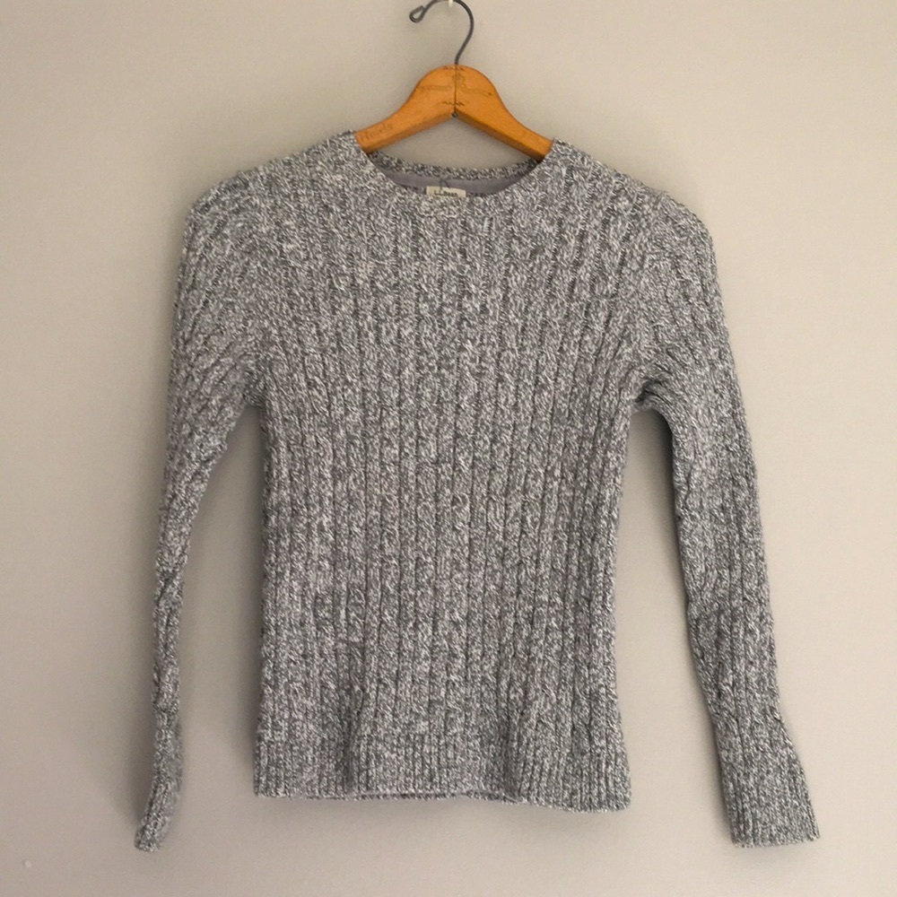 L.L. Bean Women’s Fisherman Sweater SZ M Gray